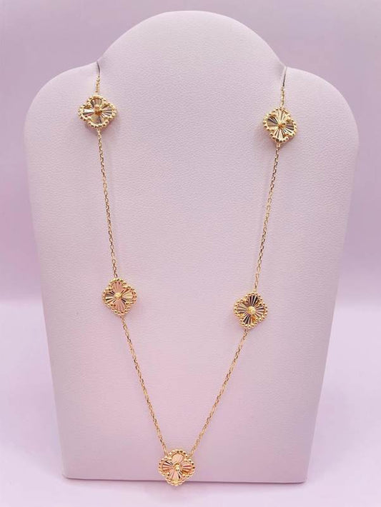 18k Gold Flower Necklace