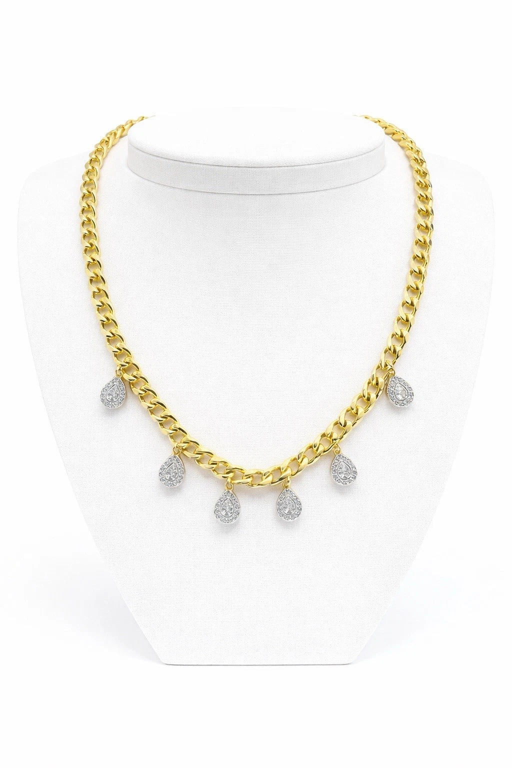 Golden Crystal Charm Necklace