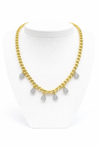 Golden Crystal Charm Necklace