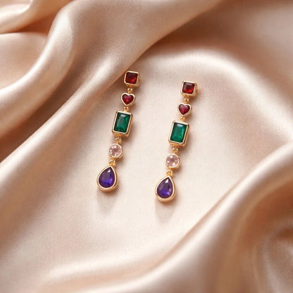 Gemstone Love Drop Earrings