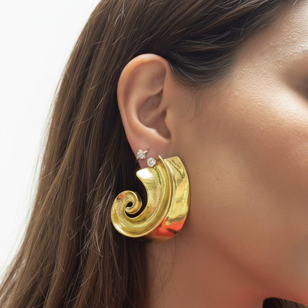 Golden Swirl Earrings