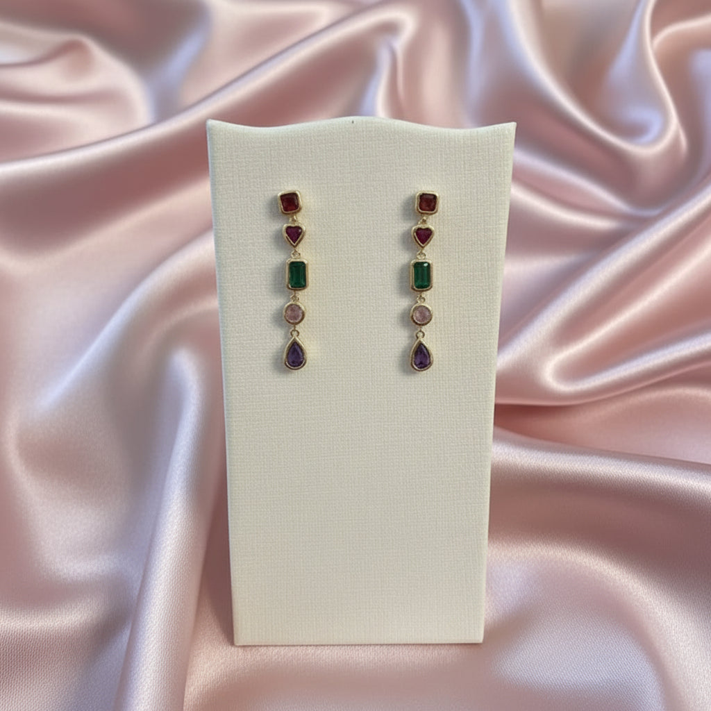 Gemstone Love Drop Earrings